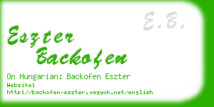 eszter backofen business card